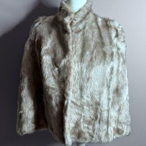 Vintage The Fashion Place by Sears Faux Fur Cape Coat Poncho Wrap